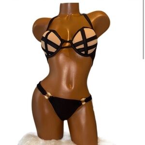 Beach bunny medium black/tan set